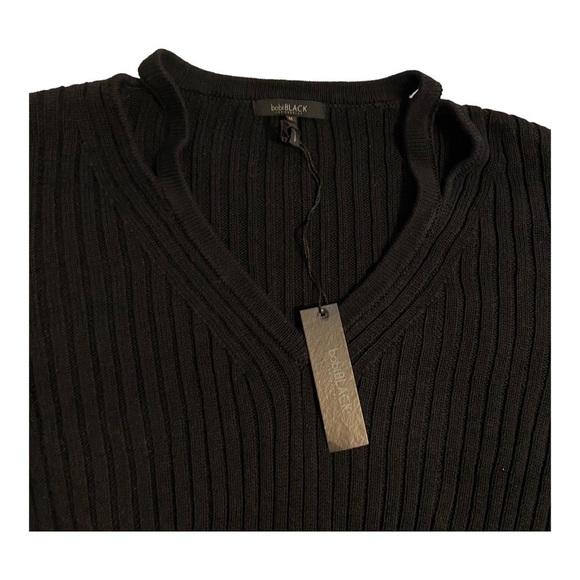 Bobi Black Cut Out Sweater - Black NWT - Picture 2 of 7